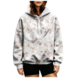 Women Fall And Winter Hoodie With Pet Pouch Oversized Pocket Colorful Print Sweatshirt For Dogs And Cats Womens Hoodies Zipper