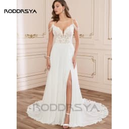 RODDRSYA Boho Wedding Dress for Women 2026 Sweetheart Beach Lace Bridal Dresses Backless Vestidos De Novia Chiffon Customized