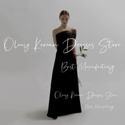 OLOEY Black Strapless Korea Evening Dress With Bolero Tulle One Shoulder A Line Elastic Satin Formal Party Dress Wedding Gown
