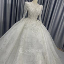 Hot Sale Crystal Ball Gown Wedding Dresses New Long Sleeve Organza Customized Wedding Gowns Bridal Dress فساتين حفلات