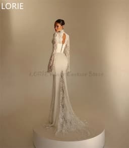 LORIE Elegant Mermaid Wedding Dresses Lace Appliques Soft Bridal Gowns Long Sleeves Vintage Country Wedding Gown Customized 2025
