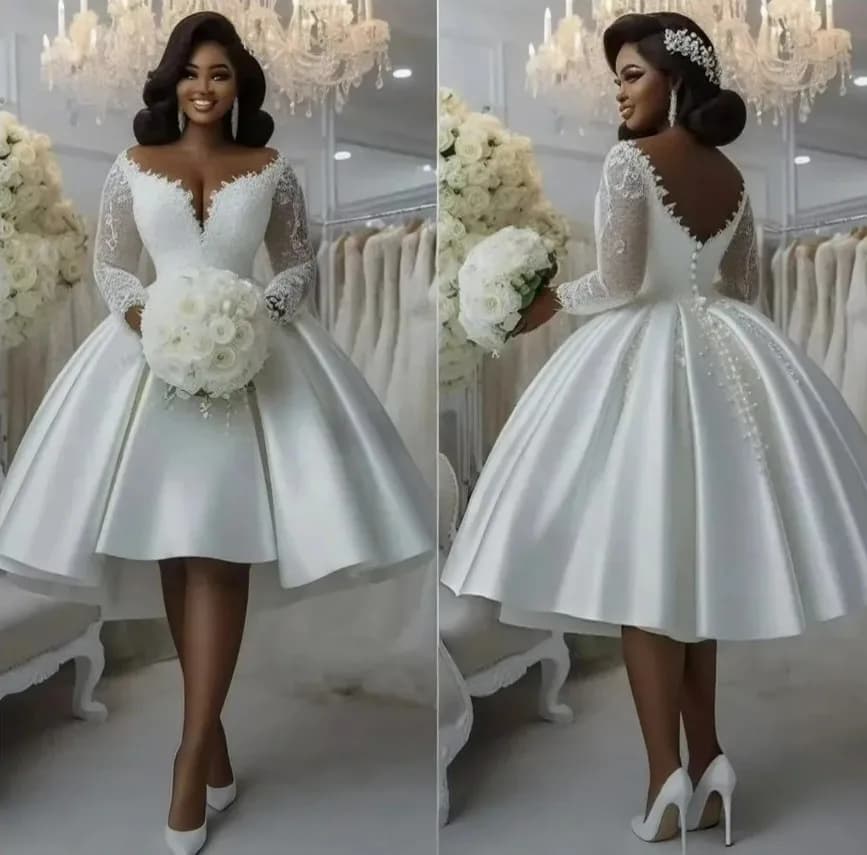 Classic Ball Gown Wedding Dress Sheer Neck Long Sleeves Lace Appliques Satin Bridal Bride Garden Gown vestidos de novia