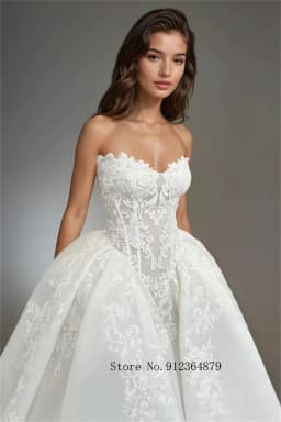Luxurious Sweetheart Lace Applique Bridal Grown A Line Wedding Dresses Custom Made 2026 Rode De Morrie