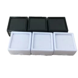10pcs Square Gemstone Box Diamond Jewelry Display Box Loose Ring Holder Display Case Gem Coin Showcase Container White Black