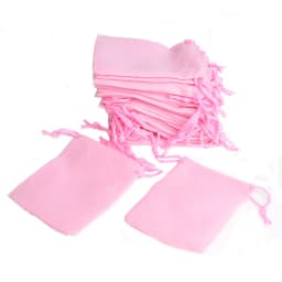 De Bijoux 100Pcs 7x9cm Pink Drawstring Velvet Pouch Bag Jewelry Bag,Annual Christmas Wedding Party Promo Gift Bags sachet bonbon