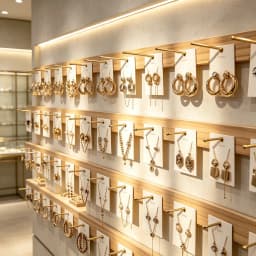 Jewelry Wood Wall Hanger Display Stand Gold Silver Hook Up Earring Necklace Organizer Storage Holder Shop Wall-mounted Decor