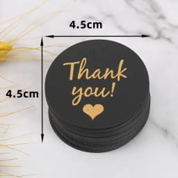 50-100pcs Gold Stamping Thank You Paper Card Tags Black White Black Handmade Gift Wrapping DIY Jewelry Packing Wholesale