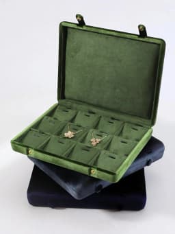 Yinbeini Velvet Jewelry Storage Case Ring Earring Pendant Storage Organizer Large Space Display Box XB002
