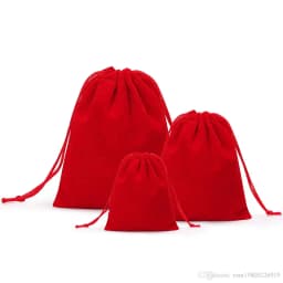 100PCS 5x7 7x9 10x12 Velvet Dust Pouch Jewelry Bag Black Gift Large Earphone Red Blue Pink Colors Cotton Rope Drawstring Pocket