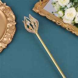 High Quality Fairy Princess Queen Flower Tulip Scepter Faux Rhinestone Decor Wand Award Ceremony Accessories