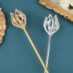 High Quality Fairy Princess Queen Flower Tulip Scepter Faux Rhinestone Decor Wand Award Ceremony Accessories