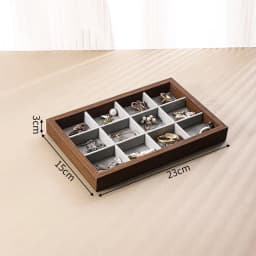 Shopping Mall Counter Jewelry Tray Display Walnut Box Flannel Jewelry Storage Large Capacity Ring Necklace Display Tray