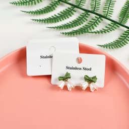 50/100pcs 6.4x4cm Paper Display Cards Stainless Steel Earring Package Jewelry Box Bag Holder Stand Storage Package Wholesale