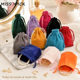 10Pcs Mini Velvet Drawstring Jewelry Pouches Reusable Gift Storage Bags For Rings Bracelets Earrings Small Accessories Packaging