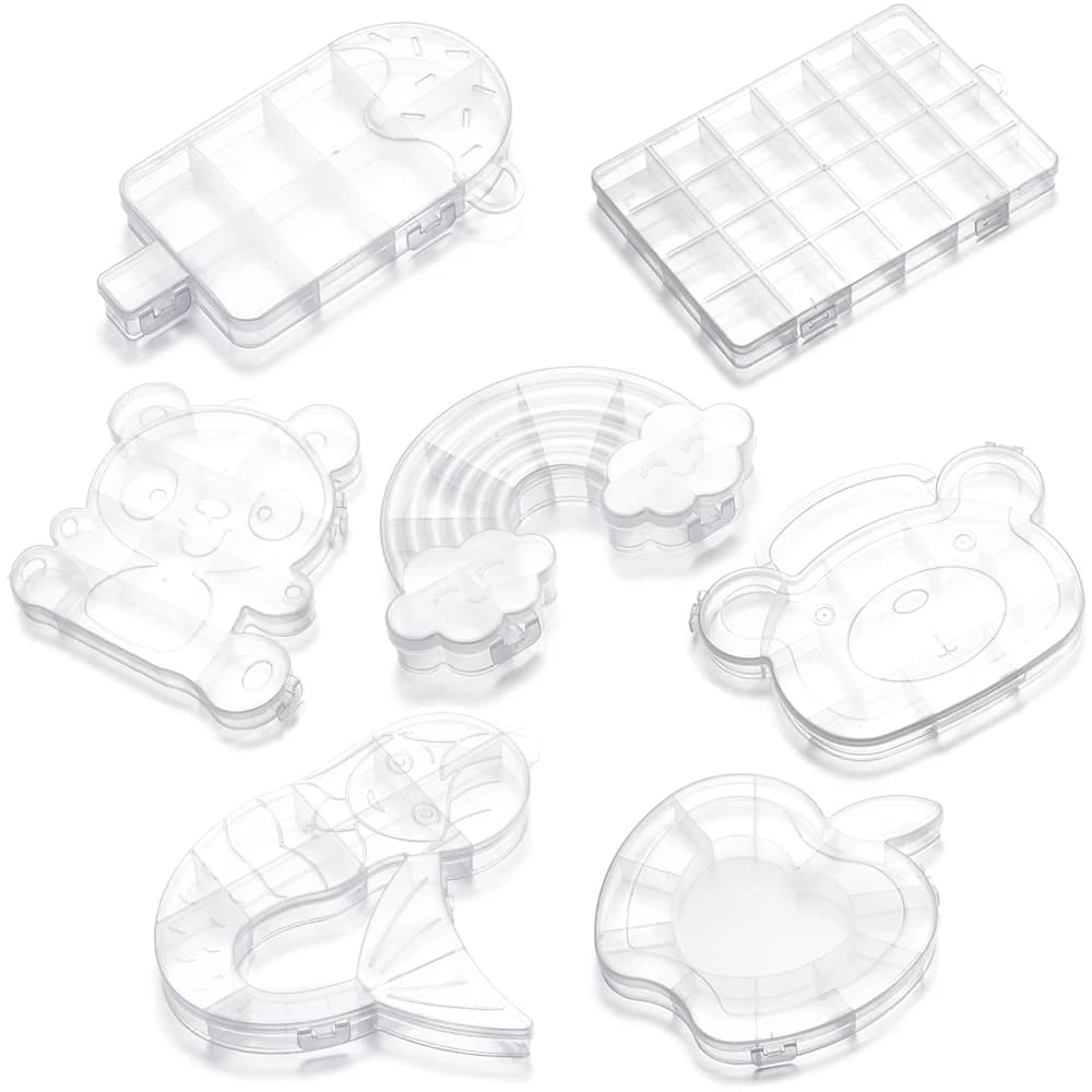 Various Shapes Transparent Plastic Storage Box Organizer Jewelry Container for Beads Art DIY Crafts Sewing Jewelry Supplies