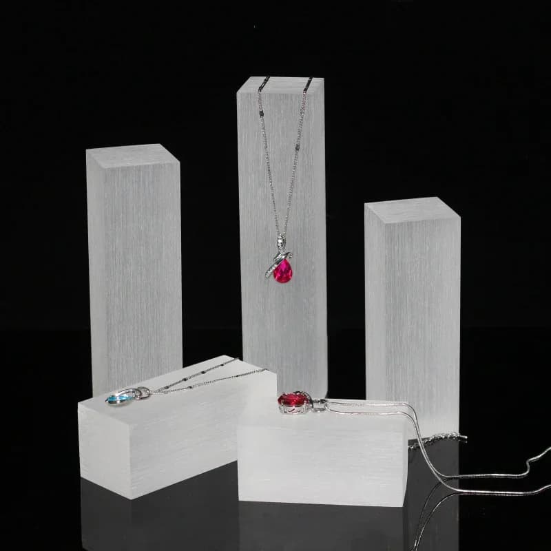 Plexiglass Square Stamping Block Jewelry Display Stand Dolls Gem Rings Necklace Holder Cosmetics Perfume Organizer Drawline Case