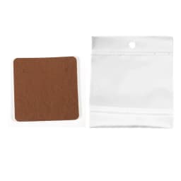 Earring Cards and 50pcs Bags 5x5cm Card Necklace Earring Display Cards Self-Seal Bags Kraft Paper Card for DIY Jewelry Packaging