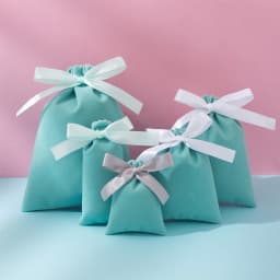 50Pcs Jewelry Velvet Bag Ribbon Drawstring Bowknot Pouch Suede Microfiber Ring Earrings Stud Bracelet Pendant Necklace Organizer
