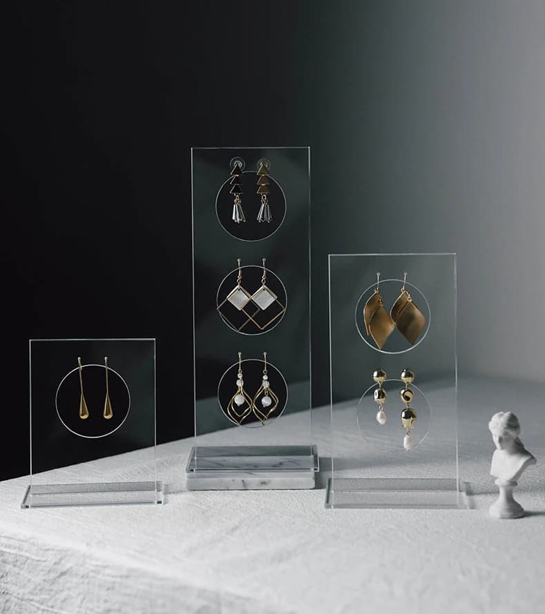 Vertical Acrylic Earring Stand Earrings Display Case Jewelry Organizer Ear Shelf Jewellery Holders