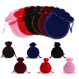 10pcs/lot 7x9/9x12cm Round Drawstring Velvet Gifts Bag Soft Jewelry Packaging Wedding Christmas Candy Jewelry Pouches Wholesale