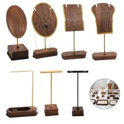 1PCS Jewelry Display Stand Necklace Earrings Jewelry Copper Wood Jewelry Display Props Shooting Jewelry Booth Display Pieces