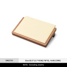 Oirlv Wooden Display Stand Set Beige Velvet Jewelry Ideal for Jeweler & Home Organizer for Necklaces Rings, Earrings, Bracelets