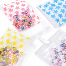 50pcs OPP Star Printed Packaging Bags Self-Adhesive Bags Jewelry Crafts Packaging Bags Transparent Packaging Ziplock Bags