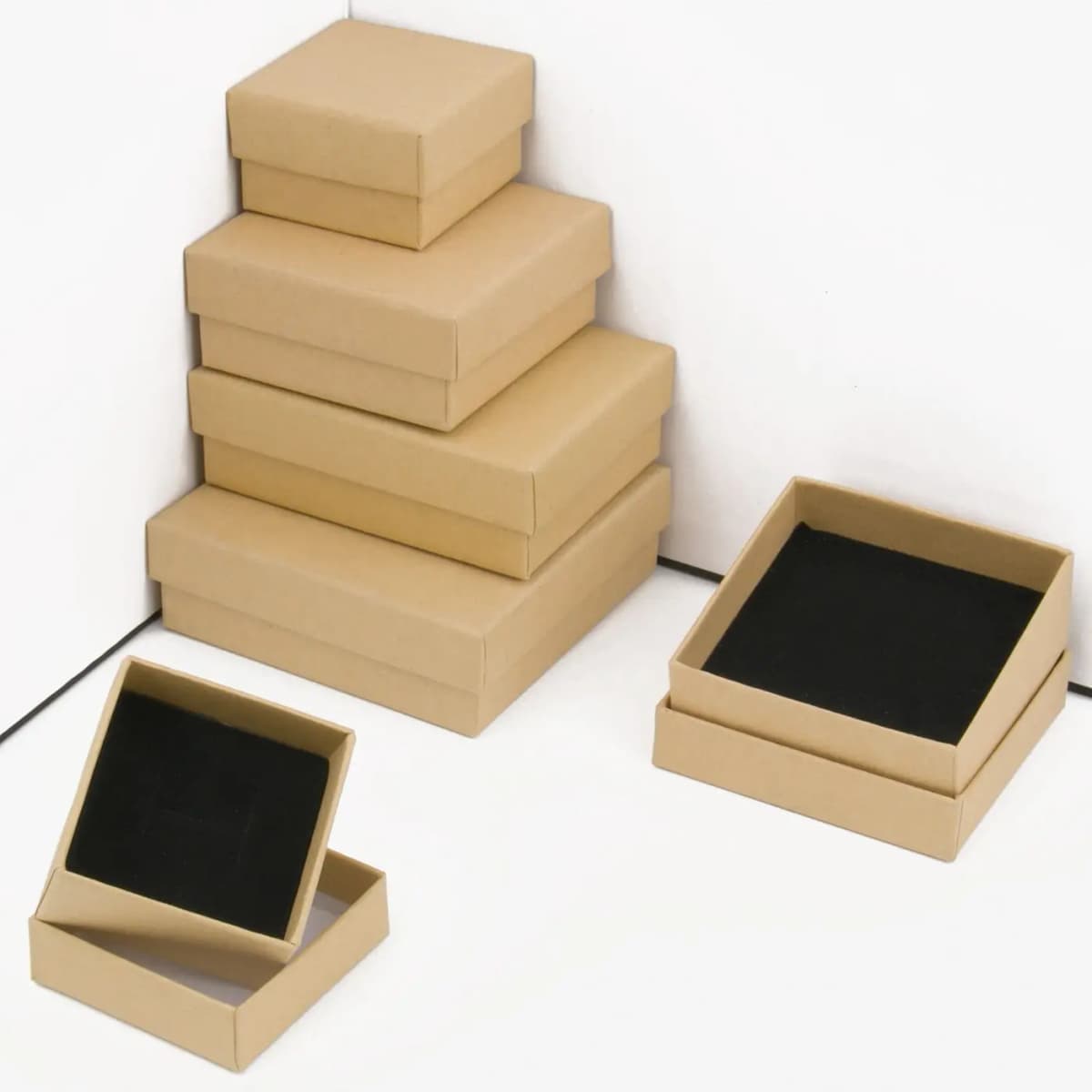 1PC Kraft Paper Jewelry Box Bracelet Necklace Ring Earring Box Handmde Wedding Gifts Packaging Box Jewelry Accessories