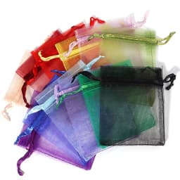 10pcs Adjustable Organza Bags 7x9cm 9x12cm Jewelry Packaging Bags Wedding Birthday Drawstring Pouches Christmas Gift Bags