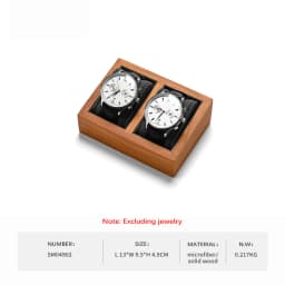 WoodTen Wooden Watch Box Storage 1/2-Slot Wrist Watch Organizer Box Display Organizer with Pillow Bag for Watch Display Stand