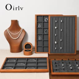 Oirlv Gray Wooden Jewelry Tray Jewelry Display Viewing Plate Ring Pendant Bracelet Storage Plate Display Tray Jewelry Organizer