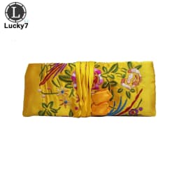 Embroidered Jewelry Storage Bag Chinese Wind Silk Jewelry Organizer Travel Pouch Ring Necklace Zipper Embroidery Bird Roll Bag