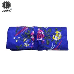 Embroidered Jewelry Storage Bag Chinese Wind Silk Jewelry Organizer Travel Pouch Ring Necklace Zipper Embroidery Bird Roll Bag