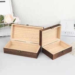 Vintage-Inspired Wooden Boxes With Lid Square Hinged Jewellery Craft Storage Box For Home Decoration DIY Hand-Made Mother's Day
