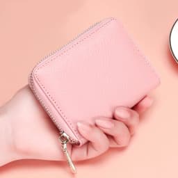 Women PU Card Holder Wallet, Compact Accordion Credit Card Case, Multi Slot Organizer for Card Cash Custom Logo Bulk Dropship