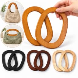 2/4/10Pcs 17cm Oval Wooden Bag Handle Rings for Purse Frame Crochet Handbag DIY Handmade Knitting Sewing Craft Accessories Kit