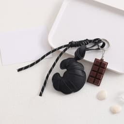 Lovely Hanger Pu Leather Croissant Pendant Fashion Bag Charm Heart Shaped Bag Decoration Bag Accessory Gift