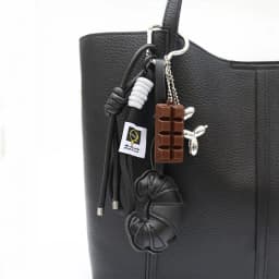 Lovely Hanger Pu Leather Croissant Pendant Fashion Bag Charm Heart Shaped Bag Decoration Bag Accessory Gift