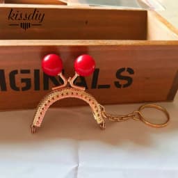 KISSDIY 7PCS 5CM Candy Ball Golden Metal Coin Purse Frames With Key Ring Bag Handle Kiss Clasp DIY Bag Accessories Wholesale