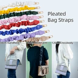 New Wrinkled Bag Leather Pleated Straps Short Long Folds Handles Shoulder Underarm Strap Replacements Crossbody Bag Accessories