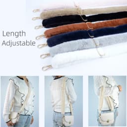New Long Length Adjustable Plush Bag Strap Replacement Faux Rabbit Fur Belt Women Shoulder Crossbody Bags Straps Accessories