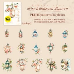 JIANWU Firefly Lamp Series Vintage Flower Light Landscape Material Collage PET Sticker Creative DIY Journal Scrapbook Stationery