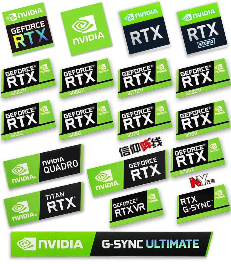 Original RTX 3090TI 3080TI 3070 3060 Desktop Sticker Laptop Graphics Card Label