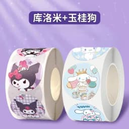 Sanrio Kuromi Stickers, Waterproof Roll Paper Stickers, Cinnamon Dog and My Melody Cartoon Waterproof Stickers