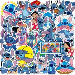 50pcs Disney Cute Stitch Stickers, Cartoon Decoration, Suitable for Laptops, Suitcases, Phones, and Water Bottles