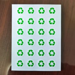 1000pcs Recycle Logo Label Art Paper Sticker for Recyclable Environmental Friendly Products Green Color Round Factory Tag