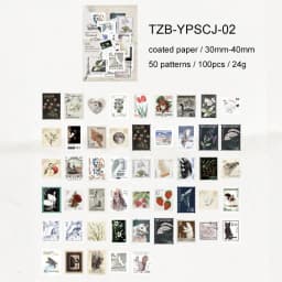 JIANWU Stamp Collector Series Vintage Plant Flower Stamp Landscape Material Collage Sticker Creative DIY Journal Stationery