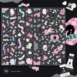 MOHAMM 12 Sheets Shiny Cool Game Stickers for Photo DIY Collage Art Album Creation Scrapbook Journal Planners