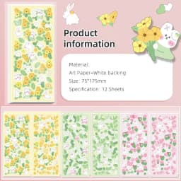MOHAMM-Cute Cartoon Glitter Laser Animal Stickers, Photo Frames Greeting Cards, Diary Journal Decorative Materia, 12 Sheets