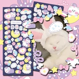 MOHAMM-Cute Cartoon Glitter Laser Animal Stickers, Photo Frames Greeting Cards, Diary Journal Decorative Materia, 12 Sheets
